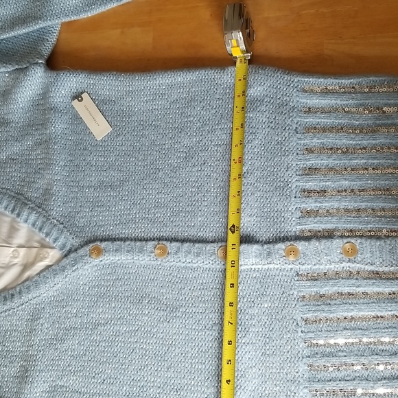 Anthropologie Maeve Layered Sparkle Cardigan Sweater Mini Dress - Picture 10 of 12